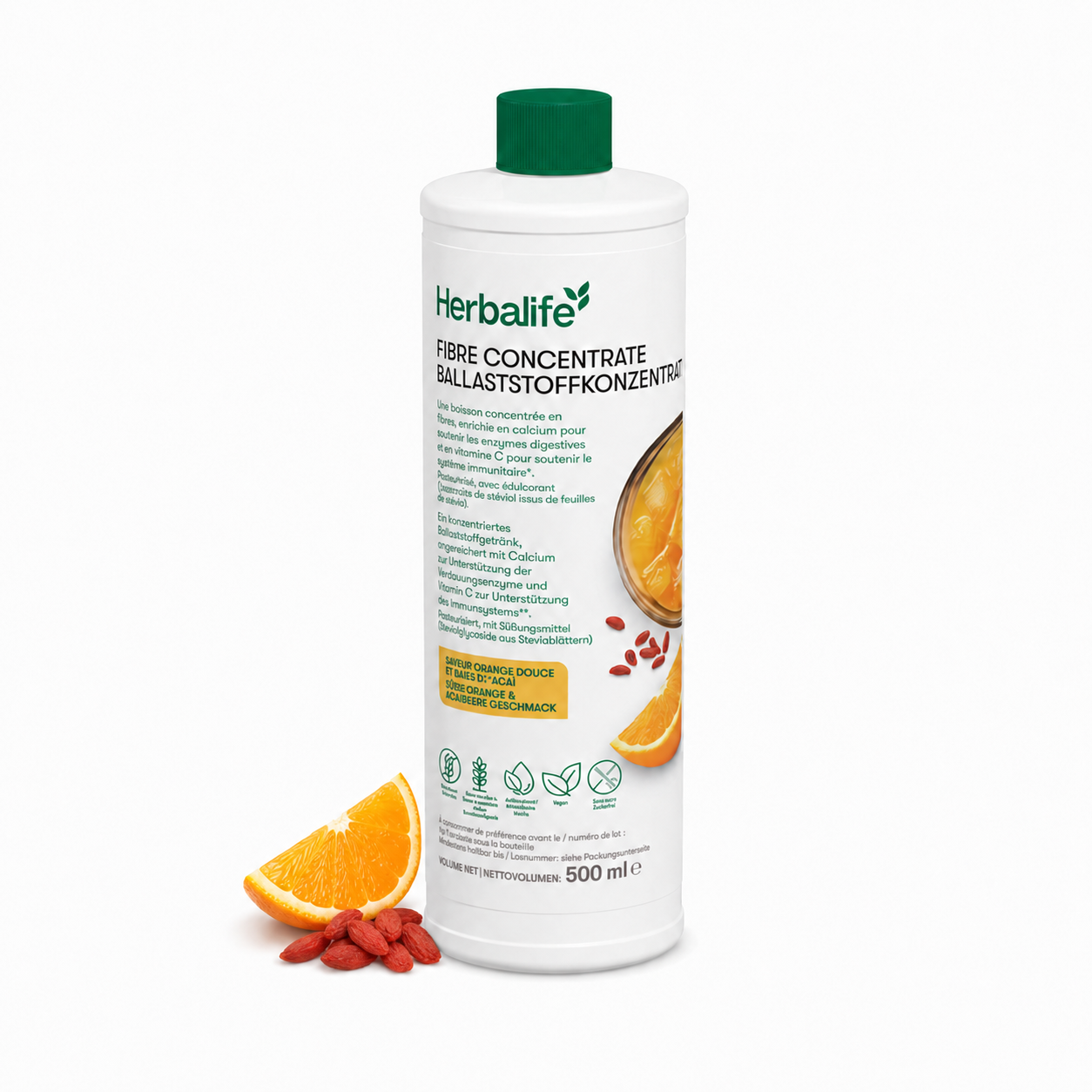 Ballaststoffkonzentrat, süße Orange & Gojibeere Geschmack 500 ml