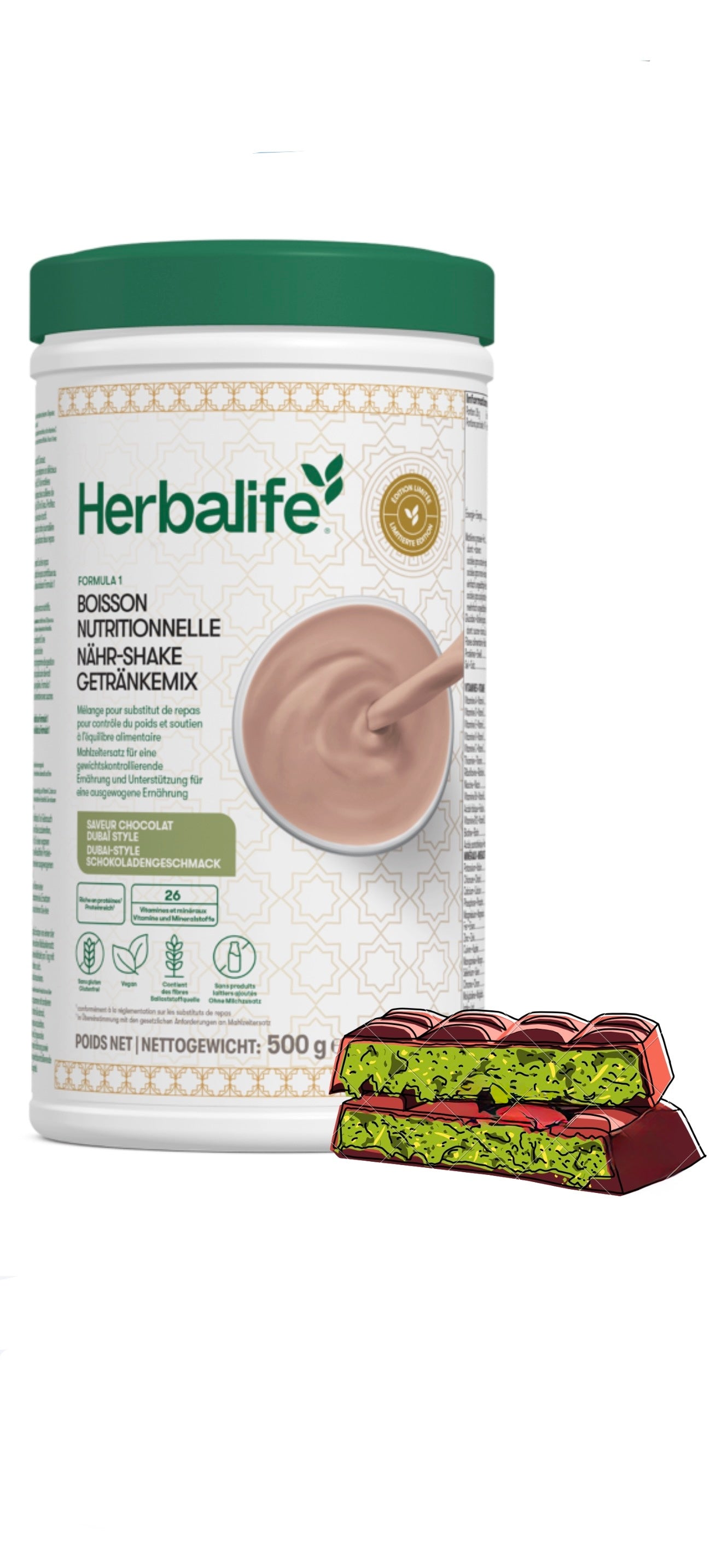 Formula 1 Gesunde Mahlzeit Dubai-style Schokoladengeschmack 500 g - LIMITIERTE AUSGABE